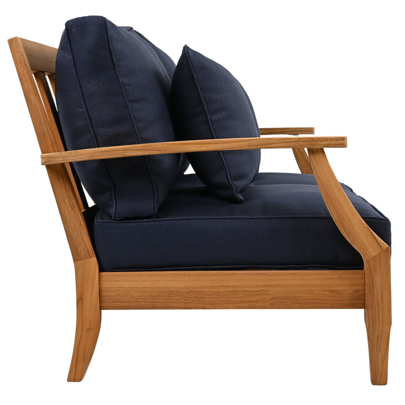 Clairmont Teakwood Patio Loveseat, Navy