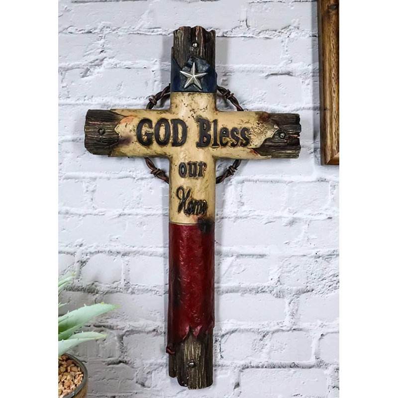Figurine étoile étoile patriotique au drapeau du Texas avec fils barbelés