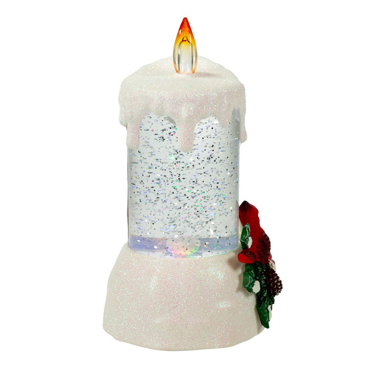 What kind of liquid is used in swirling glitter candles?