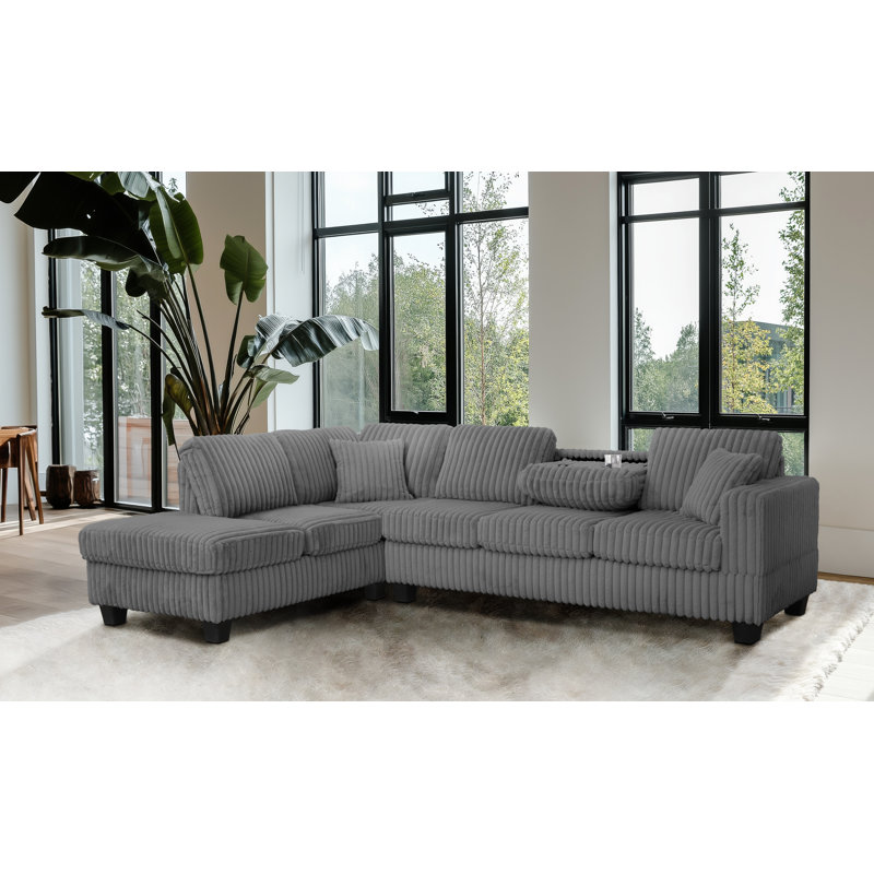 Canapé modulaire réversible Vega en fausse fourrure, Fausse fourrure grise