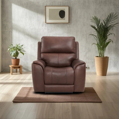 Top Grain Leather Zero Gravity Power Reclining Recliner With Power Headrest, Lumbar Support and USB & USB-C Charging by Hokku Designs