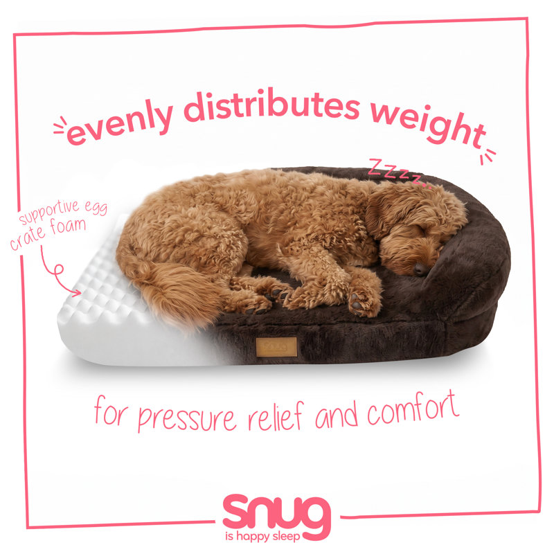 Faux Fur Pet Bed, L 89 x 63 x 16 cm, Brown