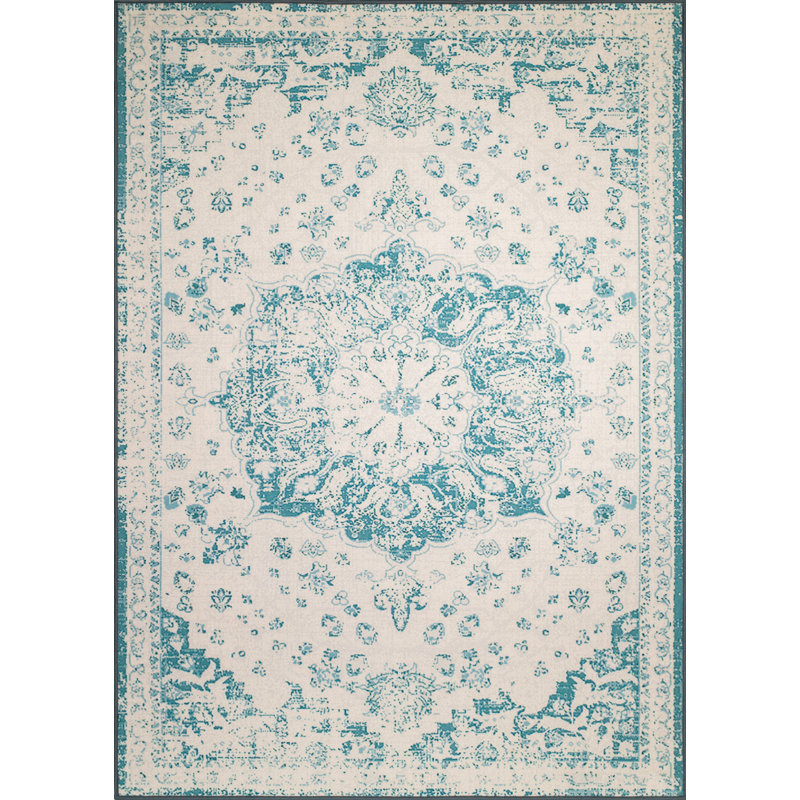 Tapis oriental oriental turquoise, Rectangle 1 pi 8 po x 2 pi 7 po