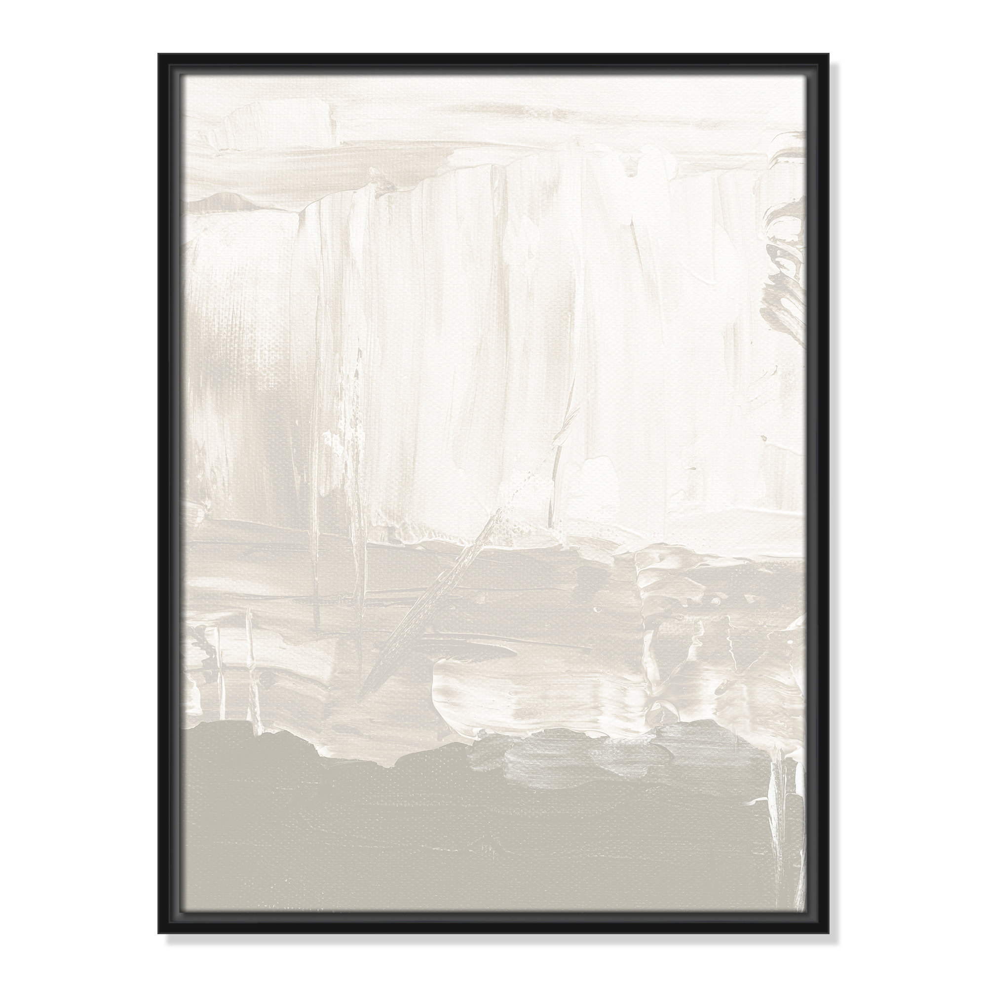Taupe Abstract - Floater Frame Print on Canvas, 25.5" H x 19.5" W, Black