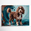 «Dogs Barbet», art mural sur toile noire-846563445