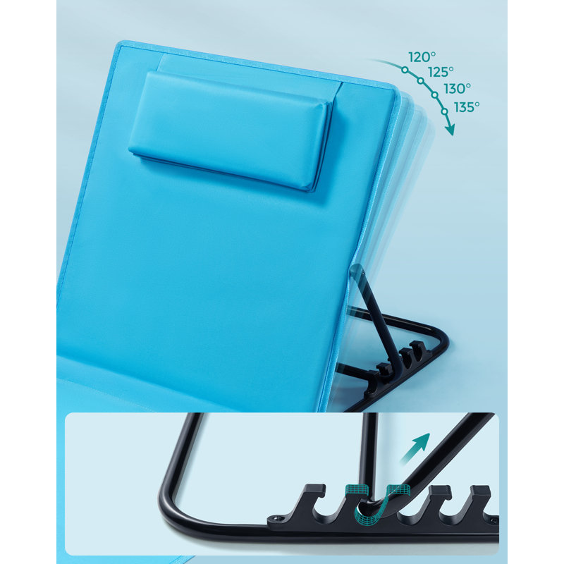 Caite Folding Beach Chair, Sky Blue