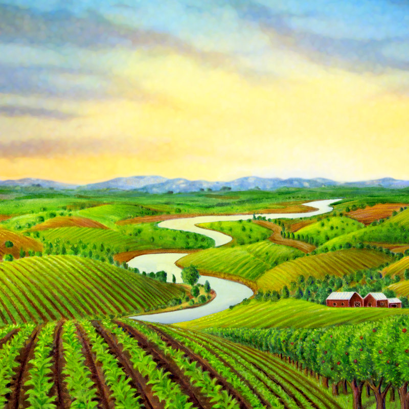 Otterbein Farm Landscape by Judy Unger - Wrapped Canvas Print, 30cm H x 30cm W 3.8cm D