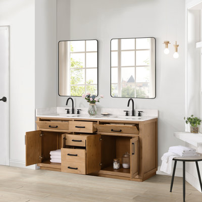 Ensemble de meuble-lavabo double avec miroir Gavino