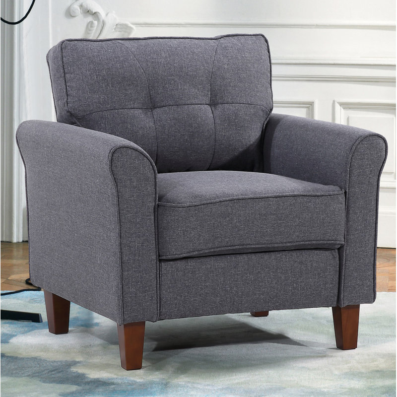 Kouchouk Upholstered Armchair, Dark Gray