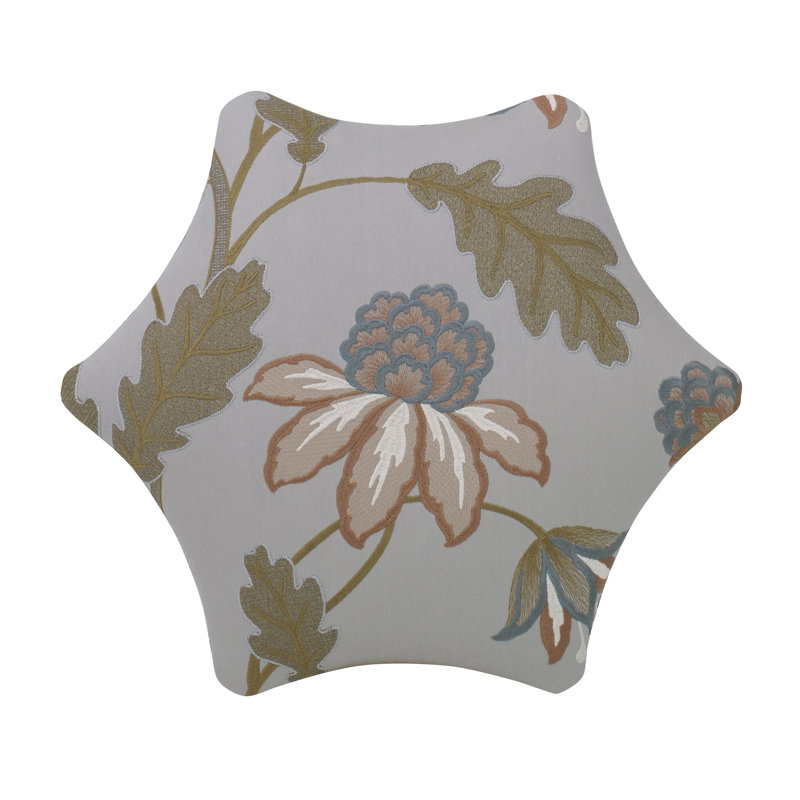 Tuffet Novelty Ottoman, Tortoise Shell Flax, Antique Brass Small