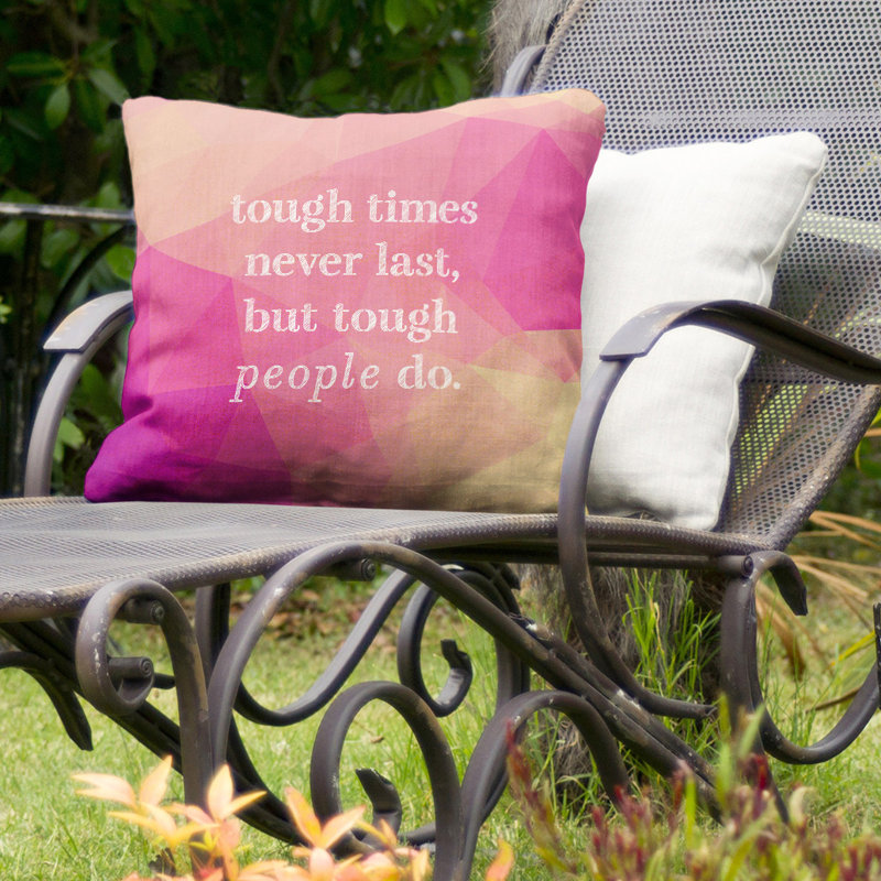 Coussin intérieur/extérieur robuste times, 18 po x 18 po, Diamant rose