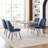 Modern Chenille Upholstered Dining Chairs Armless Side Chairs With Metal Frame For Kitchen Dining Room-155127101-155127102
