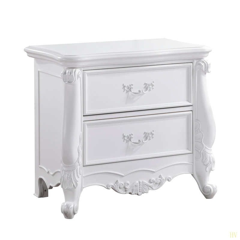 Table de chevet vintage, table de chevet élégante avec rangement à 2 tiroirs