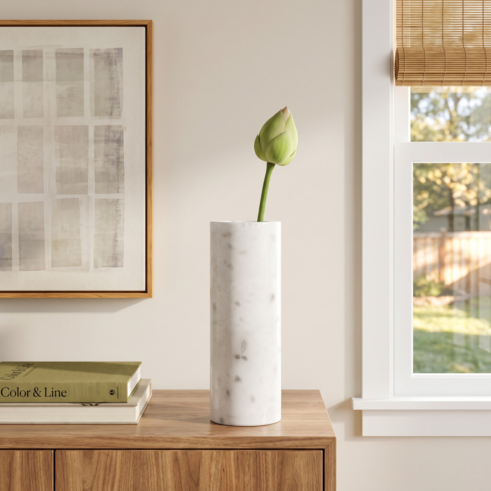 Matheson 8'' Stoneware Table Vase, White