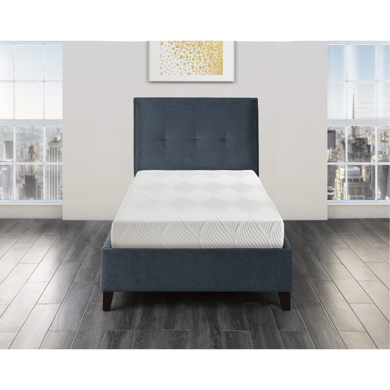 Matelas de lit en mousse viscoélastique imprégnée de gel, ferme, blanc, matelas dans une boîte, 10", Lit simple