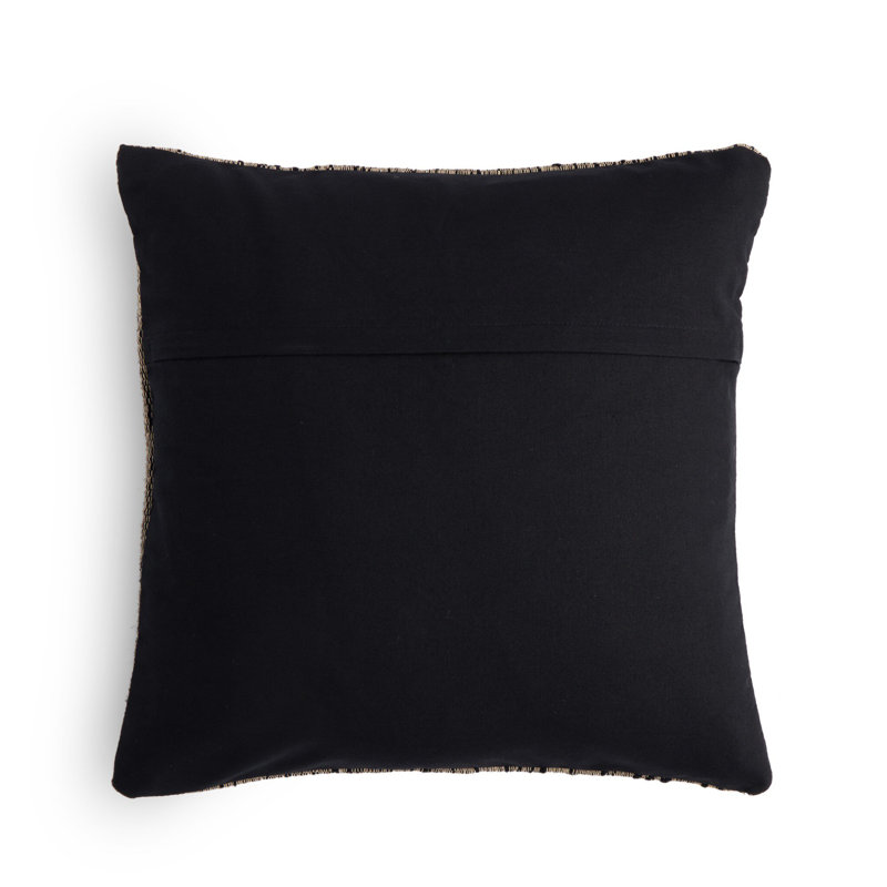 Rectangular Pillow Cover & Insert, Square 20"H x 20"W, Black/Taupe