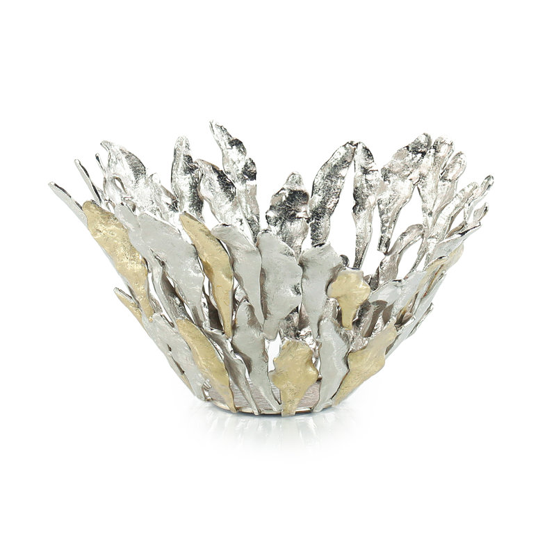 Plume Bowl, Brass And Nickel