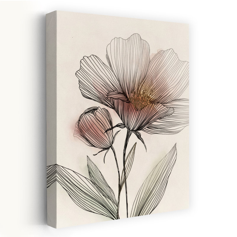 «Delicate Lines Of Nature's Grace II», art mural contemporain abstrait, H 36 po x l 24 po