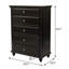 Commode 5 tiroirs noire Dontai