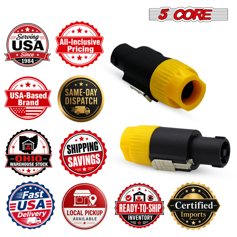 5Core Speakon Adaptateur Jack audio mâle de haute qualité