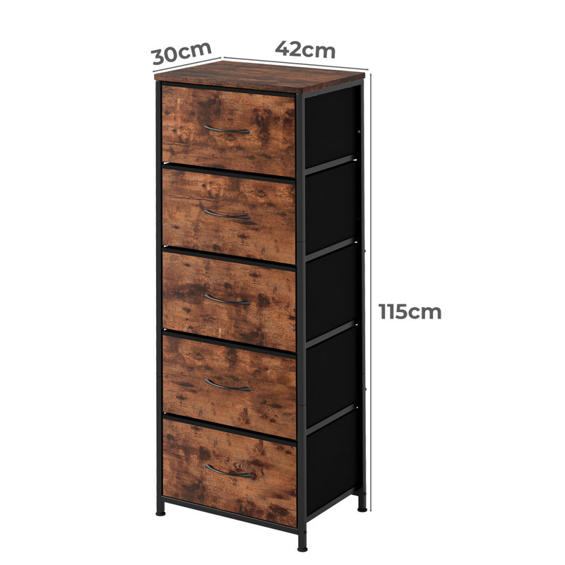 42 cm W Chest of 5 Drawers