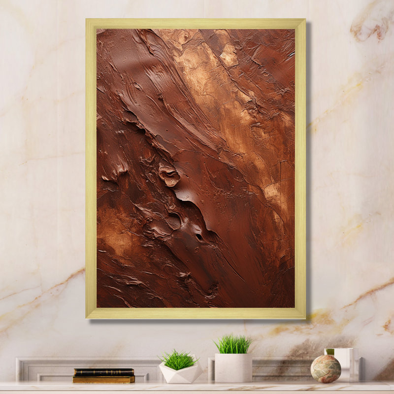«Bitterweet Brushwork - Abstract Collages», reproduction sur toile, H 32 po x l 16 po x P 1 po, Cadre doré simple