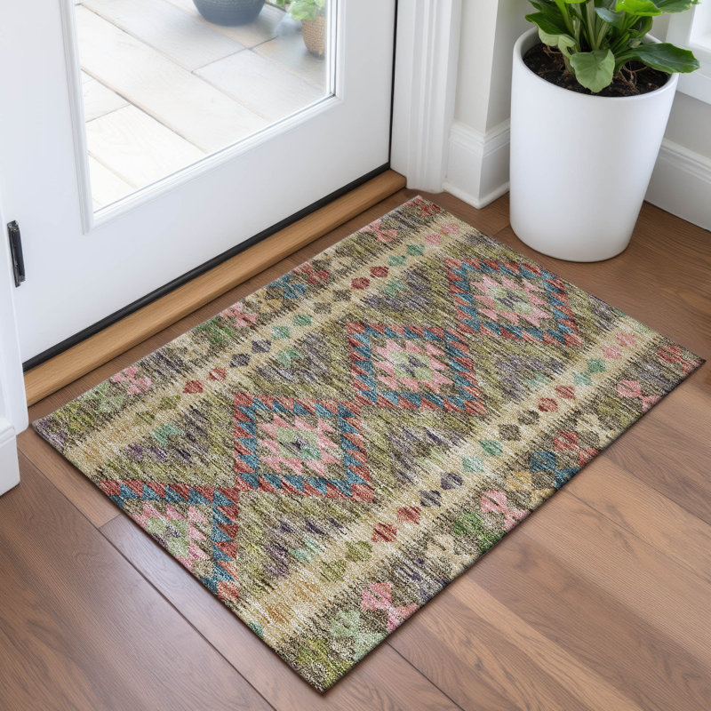 Premium Machine Washable Barry AMF1226 Global Rug, Rectangle 1'8" x 2'6"