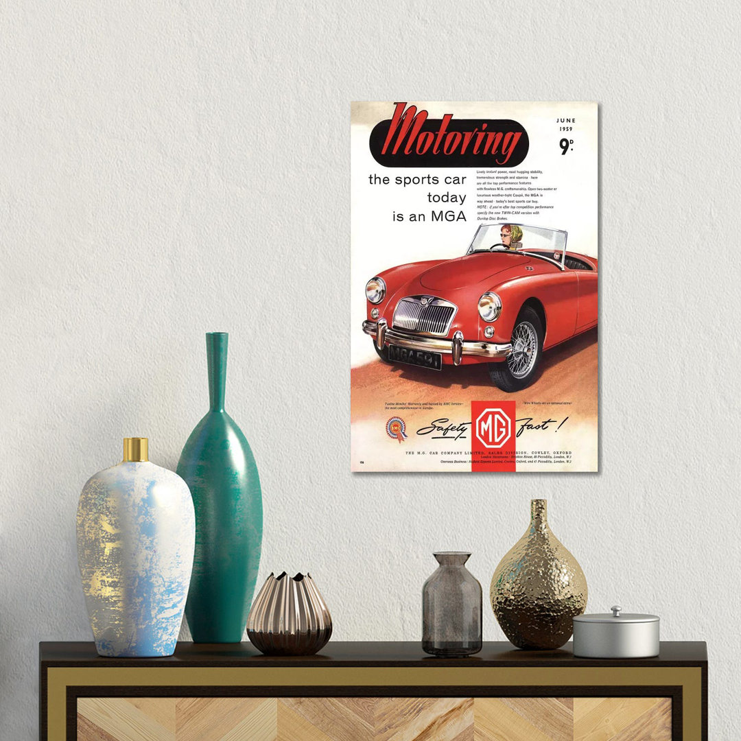 1950s MG Convertible Magazine Advert by The Advertising Archives - No Frame Gallery-Wrapped Canvas Giclée on Canvas