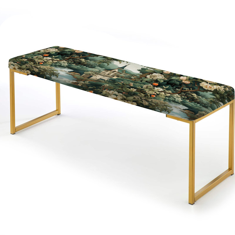 Pfaff - Botanical Upholstered Gold Bench