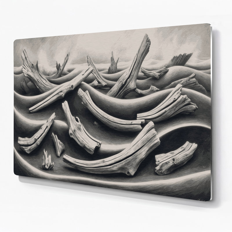 Nautical Driftwood greys Grey Metal Wall Art, 16" H x 20" W