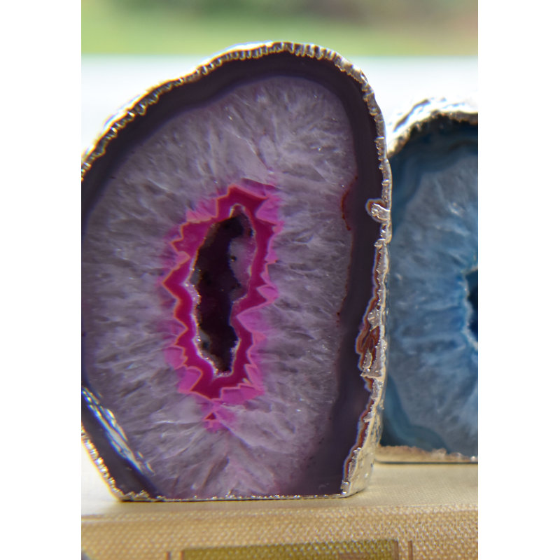 Sculpture Gerode Geodes, Rose / argenté