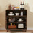 31.5" Curved-Edge 2-Door Buffet With Open Shelves And Grooved Trim Finish For Dinning, Kitchen-516014295