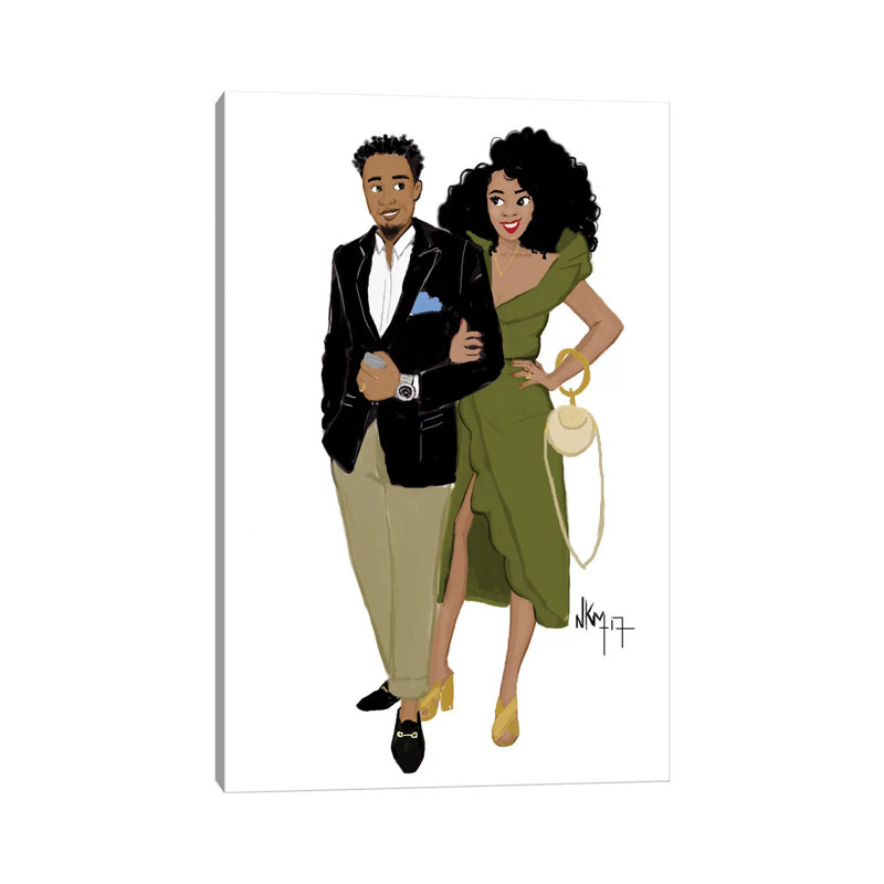Black Love Complicity by Nicholle Kobi - Print on Canvas, Wrapped Canvas, 66.04 cm H x 45.72 cm W x 1.91 cm D