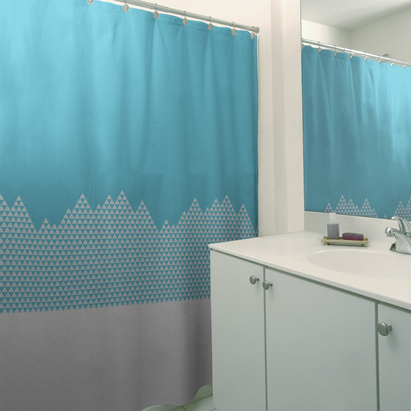 Katelyn Elizabeth Geometric Shower Curtain, Teal