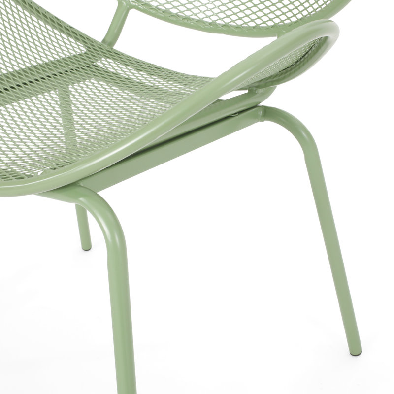 Chaise d'extérieur en fer - relaxation courbée, profondeur de 25,61 po, largeur de 24,55 po, hauteur de 33,42 po, siège de poids de 11,19 lb
