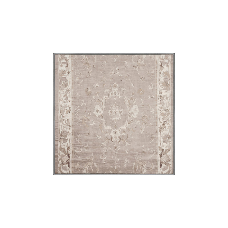 Silky Soft Plush Gray Area Rug, Square 6'