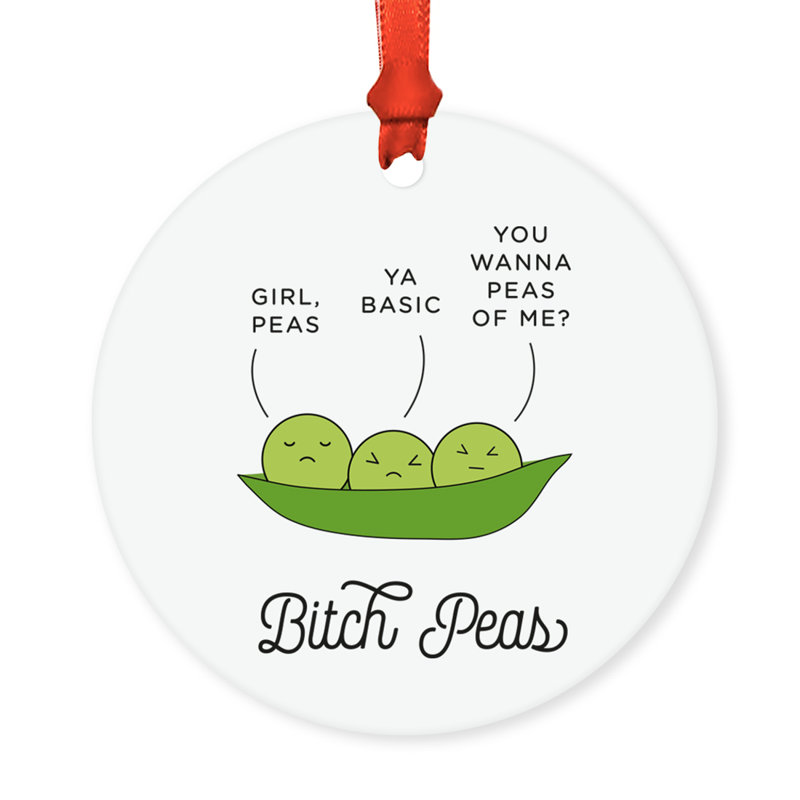 Ornement en forme de pois Funny Food pun