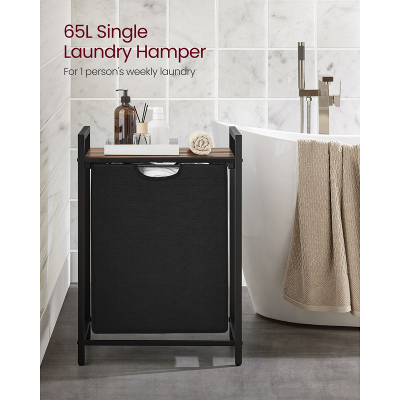 Laundry Hamper, Rustic Brown/Black