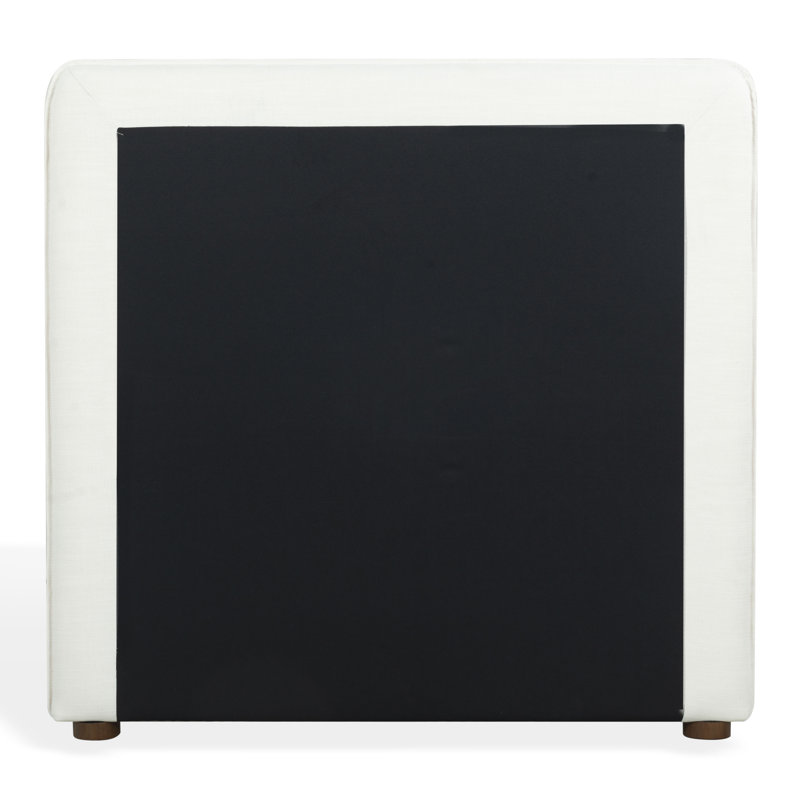 Callahan Upholstered Bed, Twin, White Linen