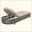 Chaise longue d'extérieur, chaise de piscine en bois d'acacia avec dossier et coussin réglables, chaise longue d'extérieur pour la plage, la cour ou le bord de la piscine (corde)-17012046-17012041