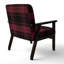 Fauteuil d'appoint rembourré à motif tartan vert et orange Fetullah-384490246-384490243