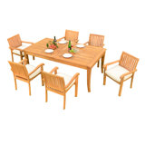Dichiera Outdoor 7 - Piece Teak Dining Set