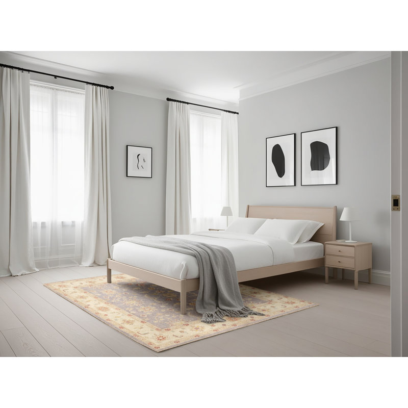 Tapis traditionnel beige / brun Jemotte, Rectangle 5 pi x 7 pi