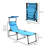Outdoor Lounge Chair, Adjustable Backrest Folding Chaise Lounge, Cushioned Chair With Sunshade Roof & Pillow Headrest-839717269