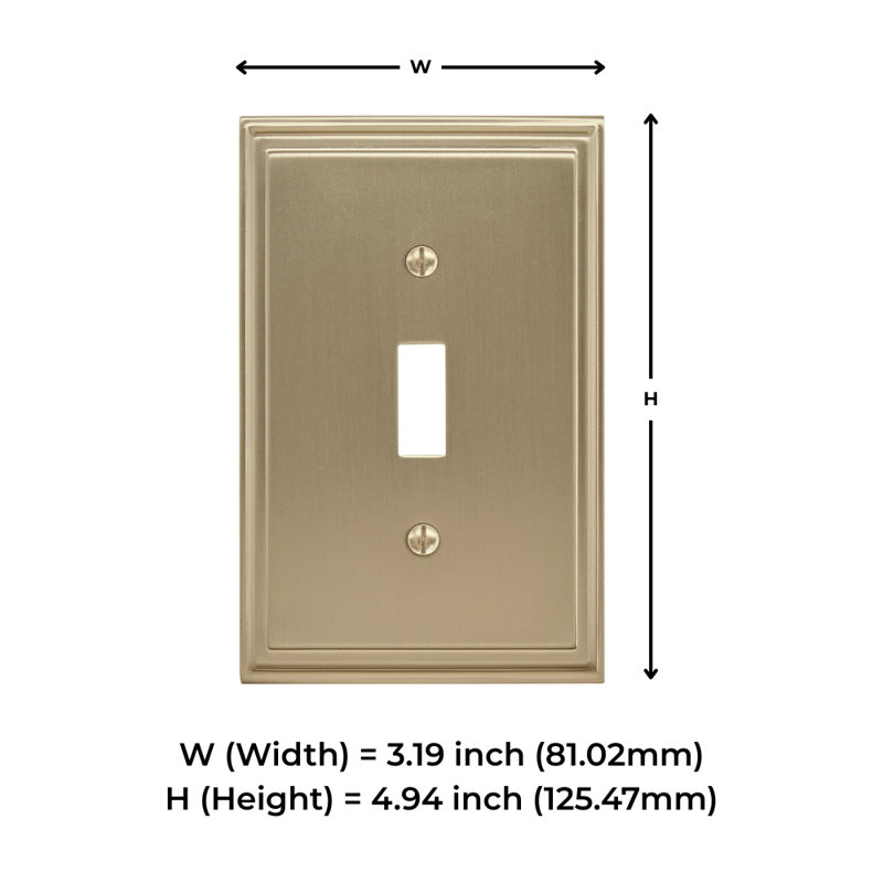 Mulholland 1-Gang Toggle Light Switch Wall Plate, Golden Champagne