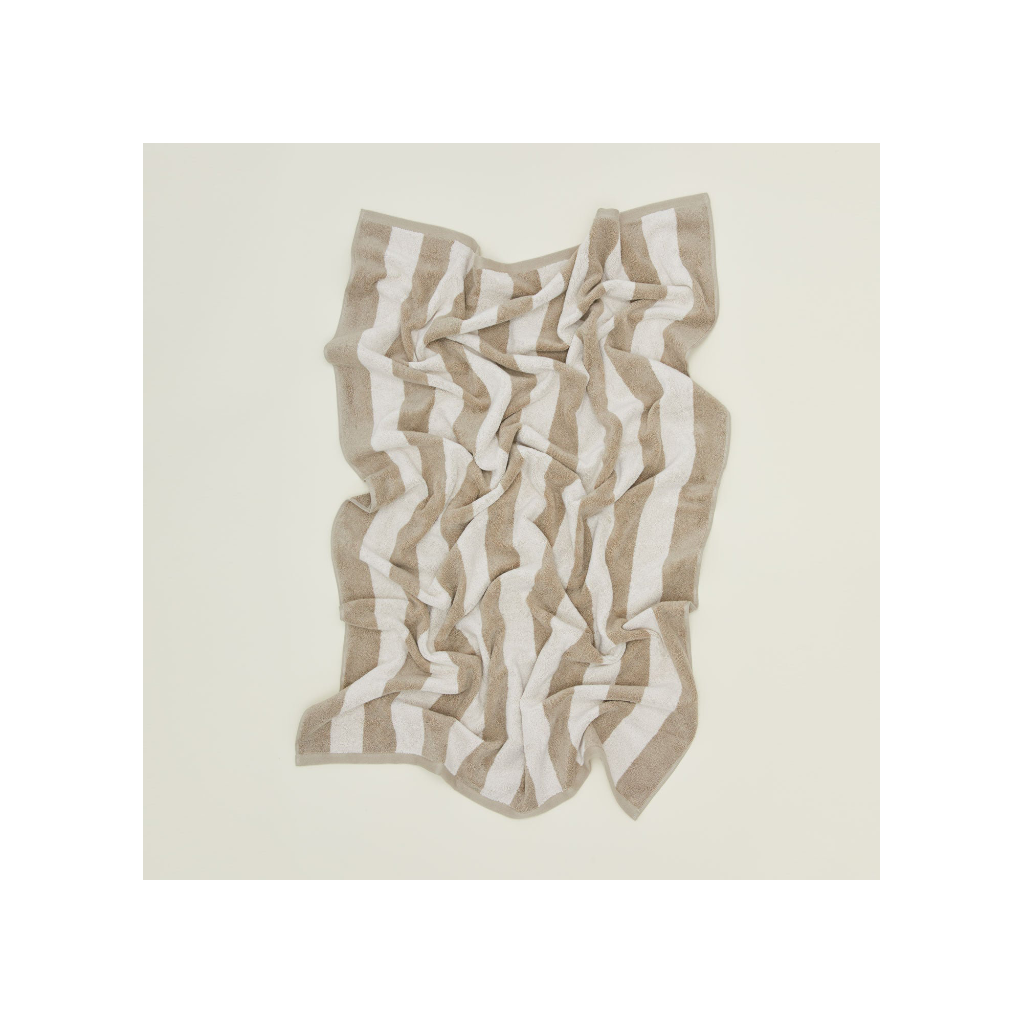 Simple Striped 100% Cotton, Ivory/Flax, Bath Sheet - 1 Pack