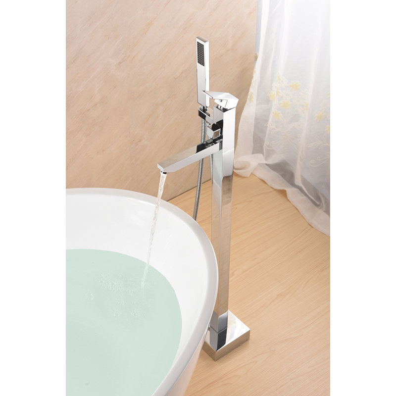 SevenFalls 1 Handle Floor Tub Filler with Diverter, Polished Chrome