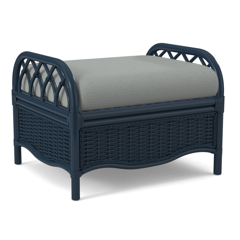 Everglade Ottoman, Gray Sugar Performance; 0863-84, Navy