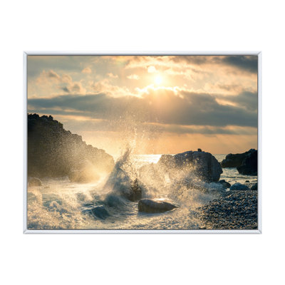 " Big Wave Hit The Rock At Beach "
