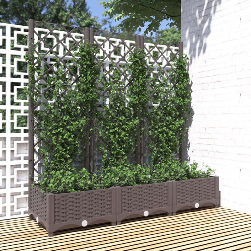 Jardinière de jardin Latitude Run® avec treillis PP, Brun, H 47,8 po x l 47,2 po x P 15,7 po, sans roulettes